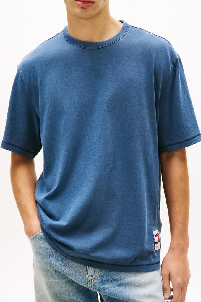 Tommy Hilfiger Tjm 90s Waving Flag Dark Night Navy Größe: S | Basic T-Shirts Outlet | Herren | Schwarz