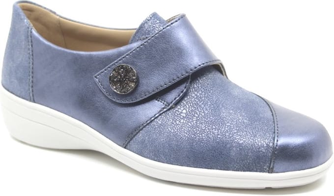 Solidus, 26428 80486, Blauw combi klittenbandschoenen wijdte J
