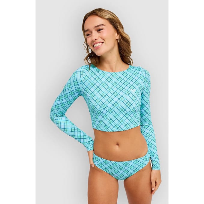 Roxy The Beach Babe Ls Crop Lycra met lange mouwen blauw