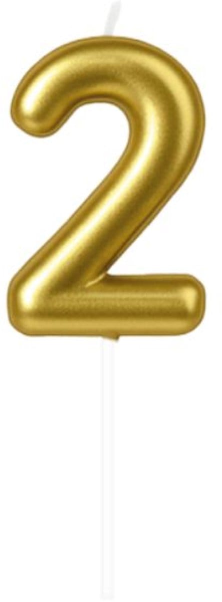 Nummer kaars 2- goud
