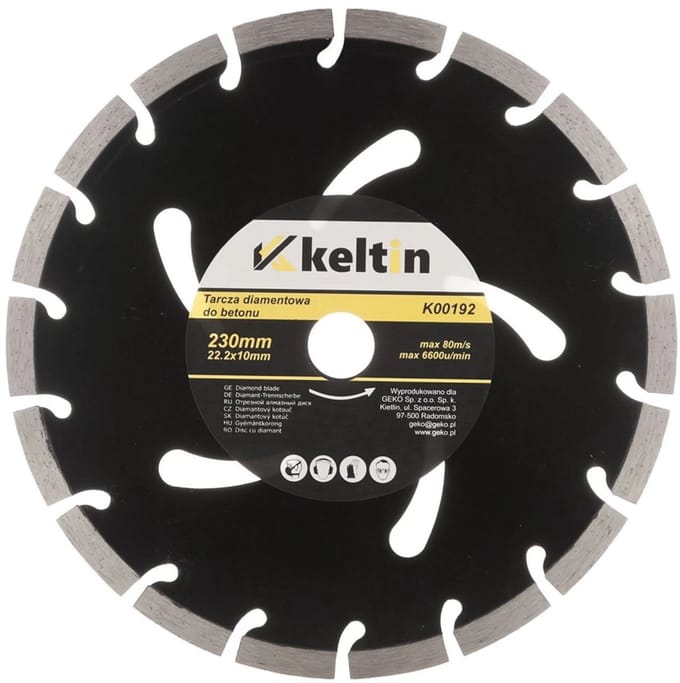 Keltin Diamantschijf - Segment - 230 mm - Zwart - Beton en Steen
