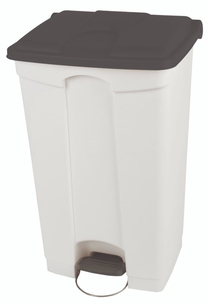 Pedaalemmer - Container met deksel - Verrijdbaar - HACCP - 90 liter - Grijs