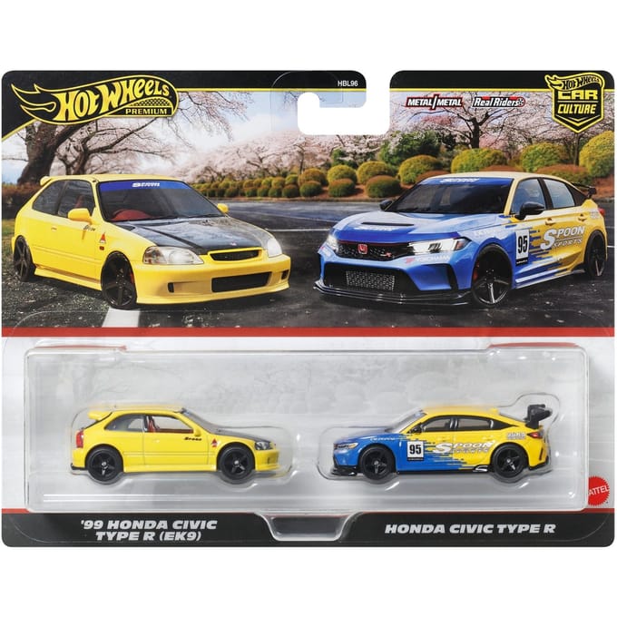 Hot Wheels Premium 2-Pack 2025 Mix 2 99 Honda Civic Type R (EK9) & 24 Honda Civic Type-R