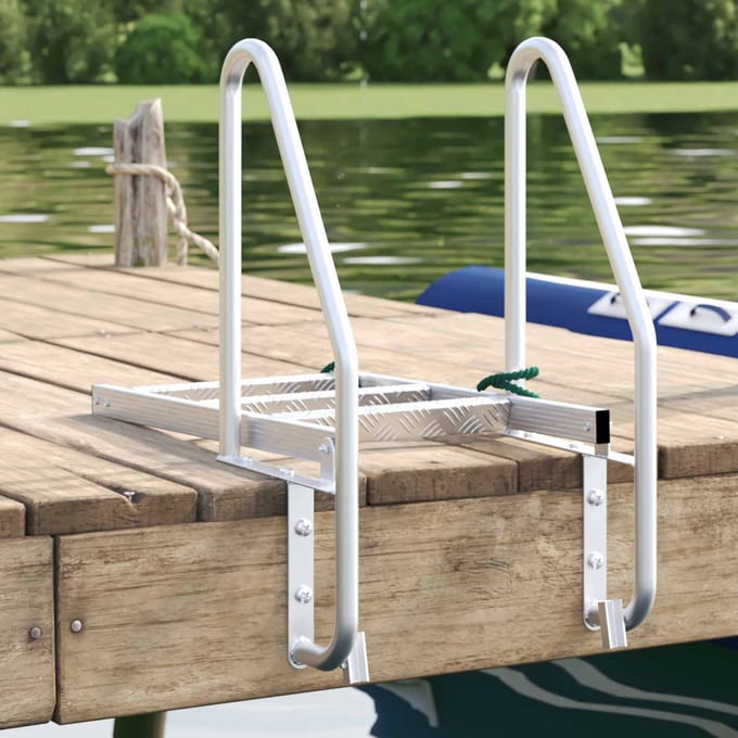 vidaXL - 3-staps - steigerladder - zilver - 58 - x - 77 - x - 144 - cm - Aluminium