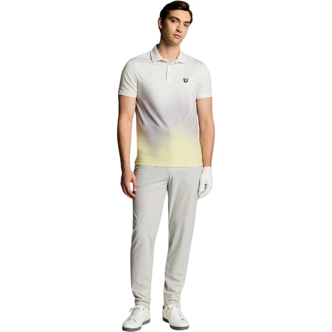 Lyle & Scott Heren poloshirt met kleurverloop (Wit)