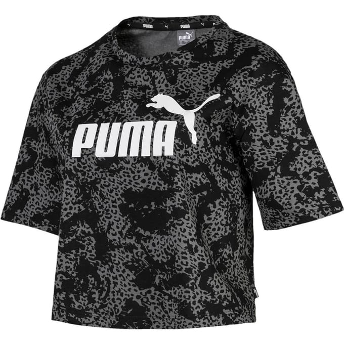 Puma Elevated Essentials Cropped Logo AOP T-shirt Dames Top 580392 01