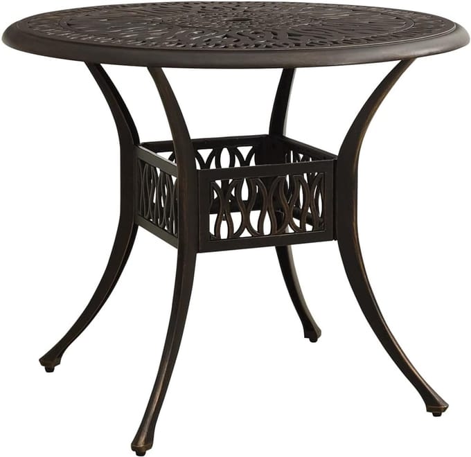 Tuinset Tafel 90x90 cm Gietaluminium Brons