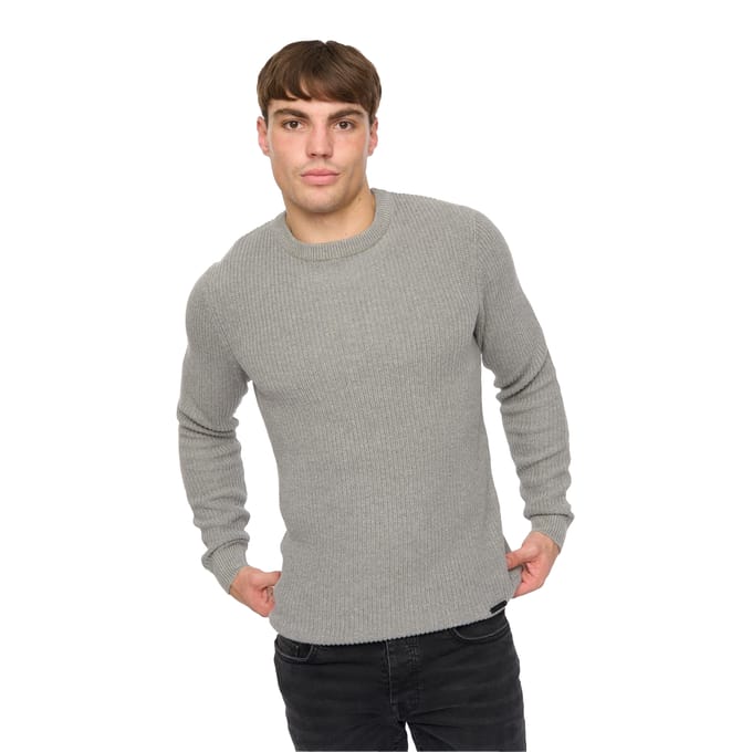 Crosshatch Heren Jampster Gebreid Sweatshirt met Ronde Hals (Grijs)