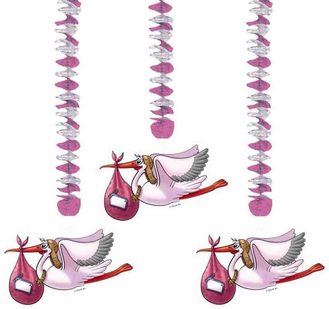 Folat BV - Pink Hanging Decoration 3 pcs.