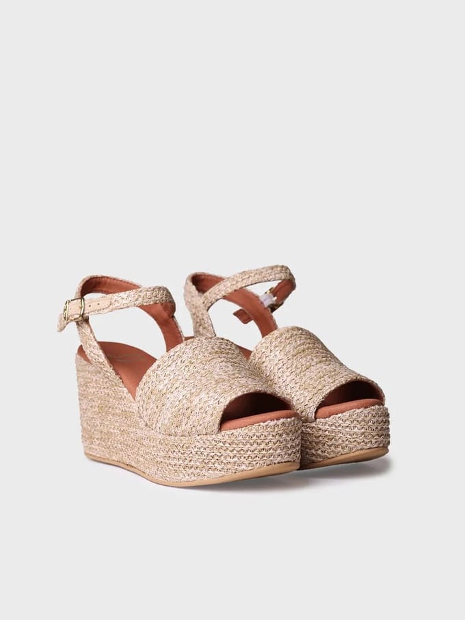 Dames espadrilles met hoge schacht van raffia | TULIA