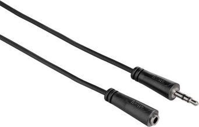 Hama 3.5mm M/F 5m audio kabel Zwart