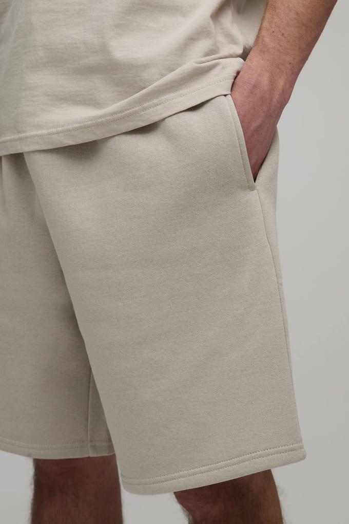 Essential Baggy Fit Jersey Short | Stone | Size XS