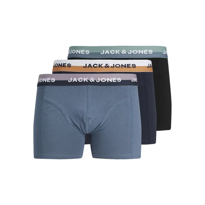 JACK & JONES Jwheric trunks (3-pack) - heren boxers normale lengte - zwart en - blauw