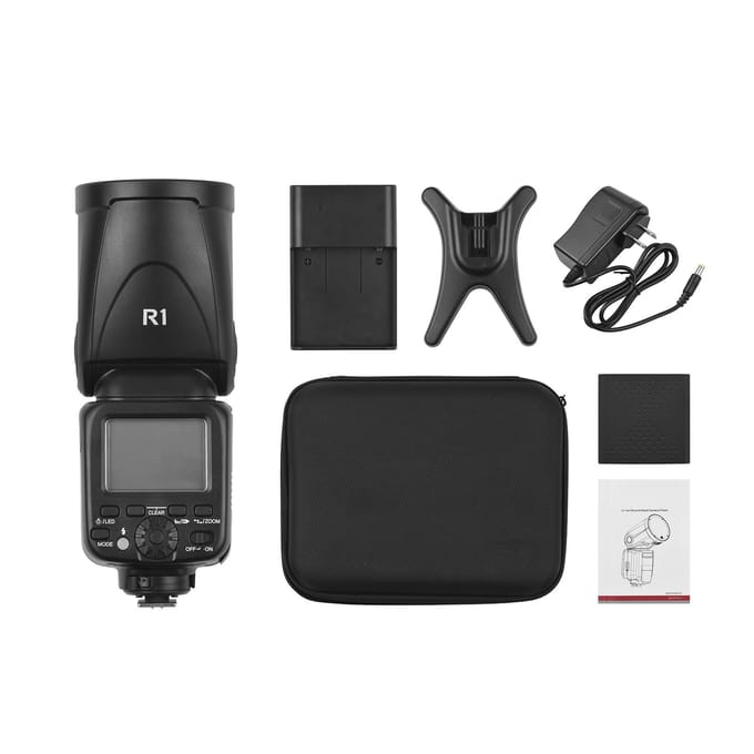 Flash TTL universel sans fil Speedlite sur caméra 2.4G, Flash maître/esclave à tête ronde 76Ws US Plug gray