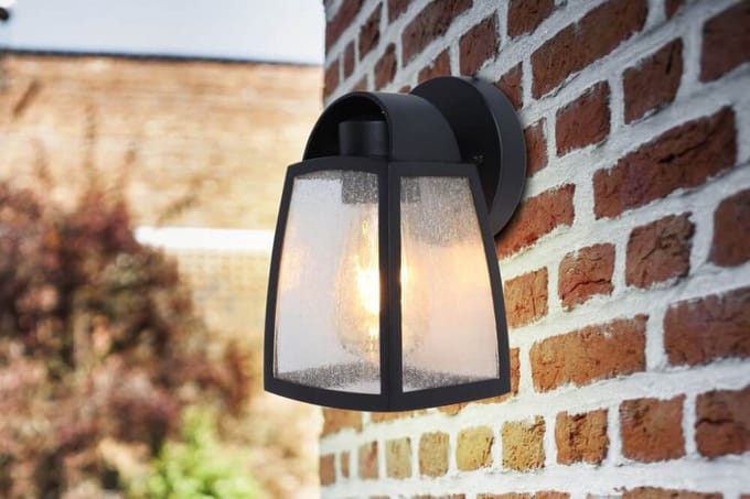 LUTEC Kelsey - Kleine wandlamp waterglas - Mat Zwart