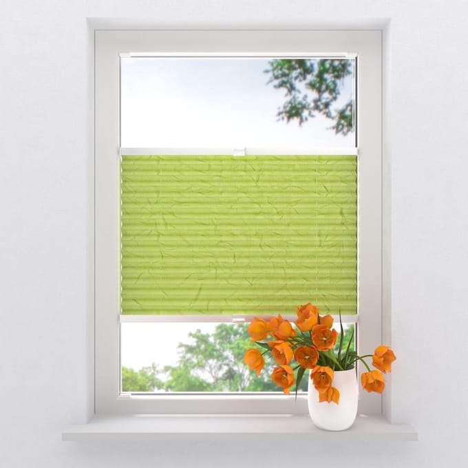 Plissegordijn Crepe - Lichtdoorlatend - 20 mm - Green Flash - 60 x 130