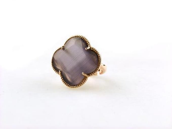 model Fiori ring in zilver roos verguld paars