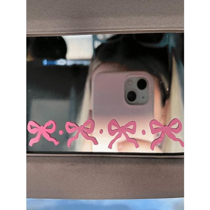 Autocollant Décoration Rétroviseur de Voiture Nœud Rose rose