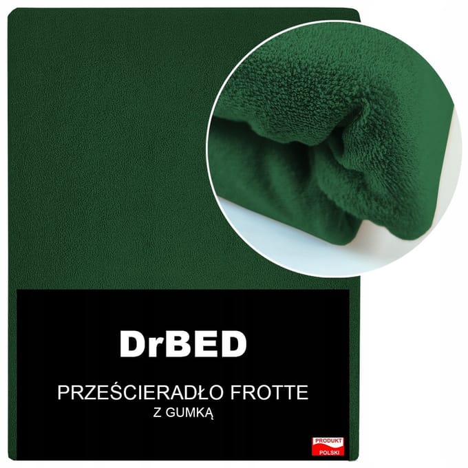 DrBED - Frotte Hoeslaken - Groen - 220x200 cm - 82% Katoen - 18% Polyester