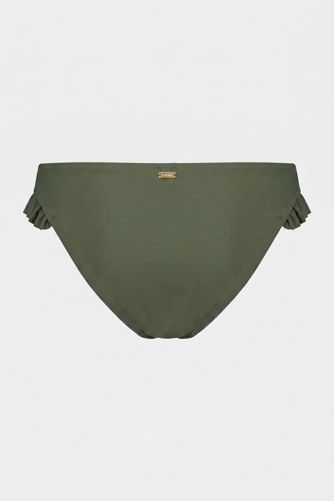 Shiwi Classic Ruffle Bikini Bottom Olive Green Taglia: 38 | Bikini Outlet | Donna | Verde
