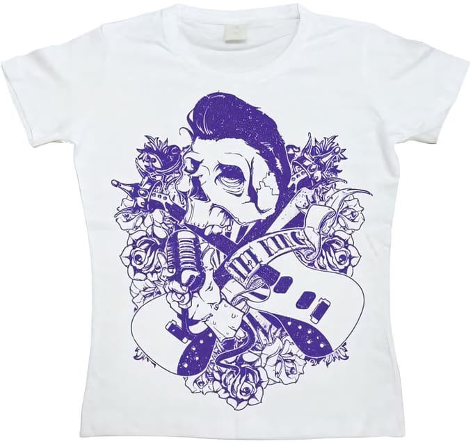 Hybris Dames-T-shirt 'The King Is Dead' Girly SH-5-15179-LFH2-7