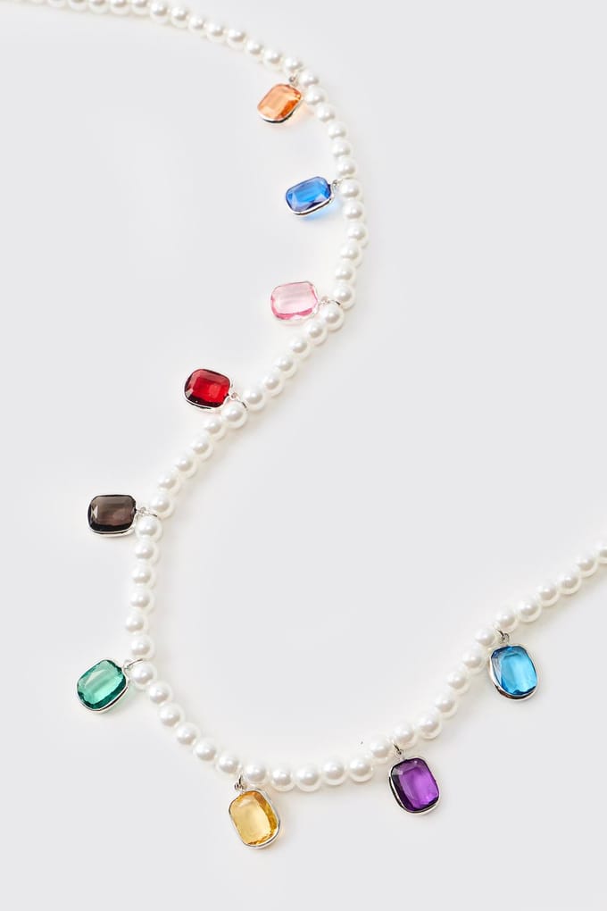 Edelsteen Imitatie Parel Ketting | Pearl
