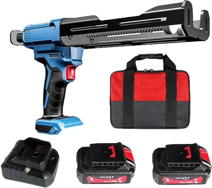 Elektrisch Lijmpistool - Kitpistool Applicator - Nauwkeurig Afdichten - Dubbel Component - 400ml Compatibel - Blauw Zwart