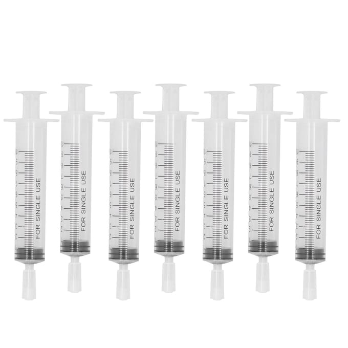 7 stuks 10 ml Kwantitatieve Parfum Doseerspuit met Dop Vloeistof Vul Doseerspuit Gereedschap white