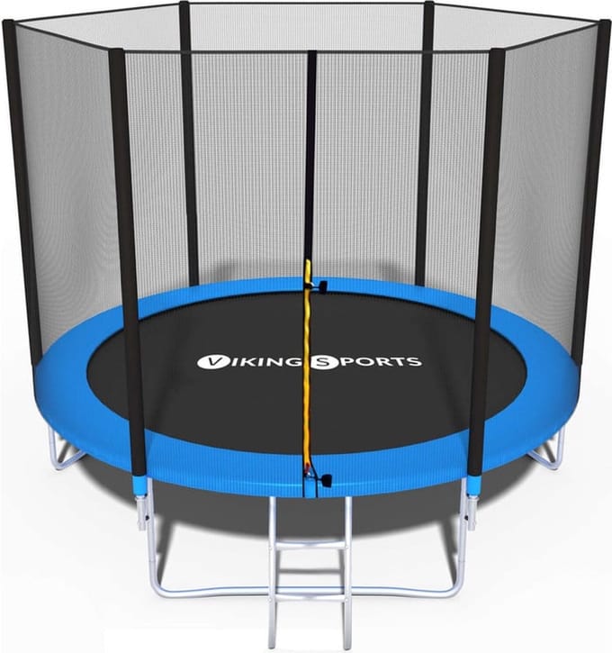 Viking Choice Trampoline 305 cm Blauw - Compleet met Veiligheidsnet, Ladder & Randafdekking