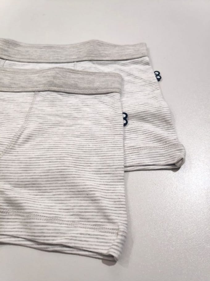 Woody - Jongens short Duopack - Wit/Grijs Gestreept - Basis ondergoed - 4 jaar