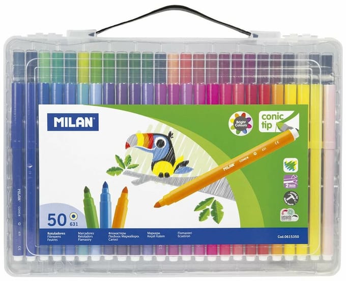 Set Viltstiften Milan Multicolour 50 Onderdelen