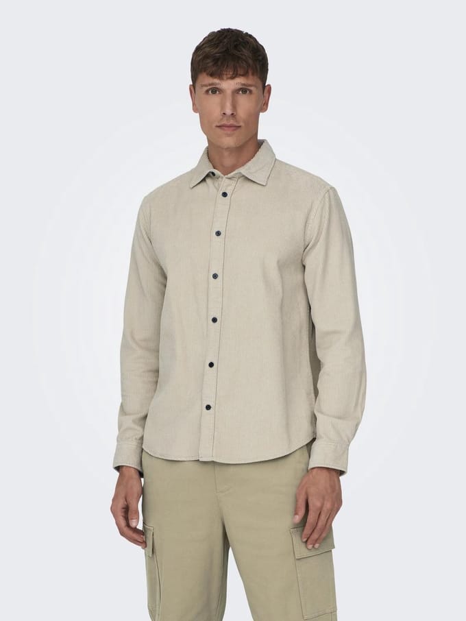 ONLY&SONS - ONSTYN REG CORD LS SHIRT - Heren - Overhemden