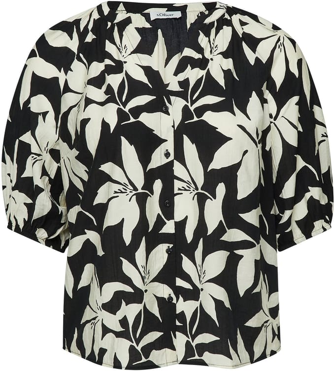 s.Oliver - female - Gestructureerde blouse met wijde mouwen