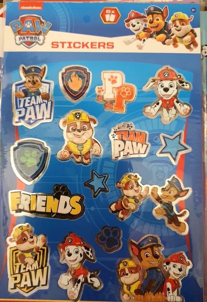 Paw Patrol Stickers - 6 vellen