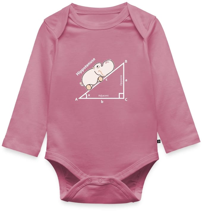 Grappige Hippo Wiskunde | Hippotenuse Baby Rompertje Met Lange Mouwen