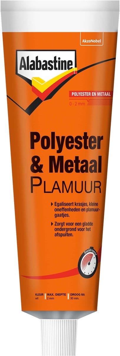 Alabastine - Polyester & Metaal Plamuur Tube - Wit - 125 Ml