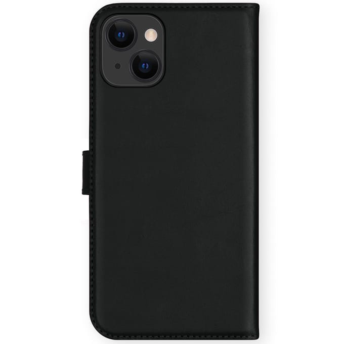Selencia Hoesje - Geschikt voor Apple iPhone 13 Mini - Echt Lederen Bookcase - Zwart