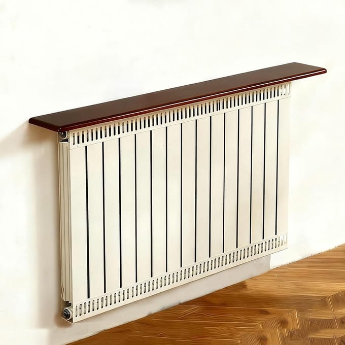 Radiatorrek - Plank - Ruimte Benutten - Massief Hout - 20 x 130 cm - Nero