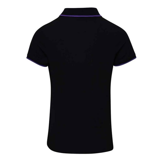 Premier Dames/Dames Coolchecker Contrast Poloshirt (Zwart/Paars)