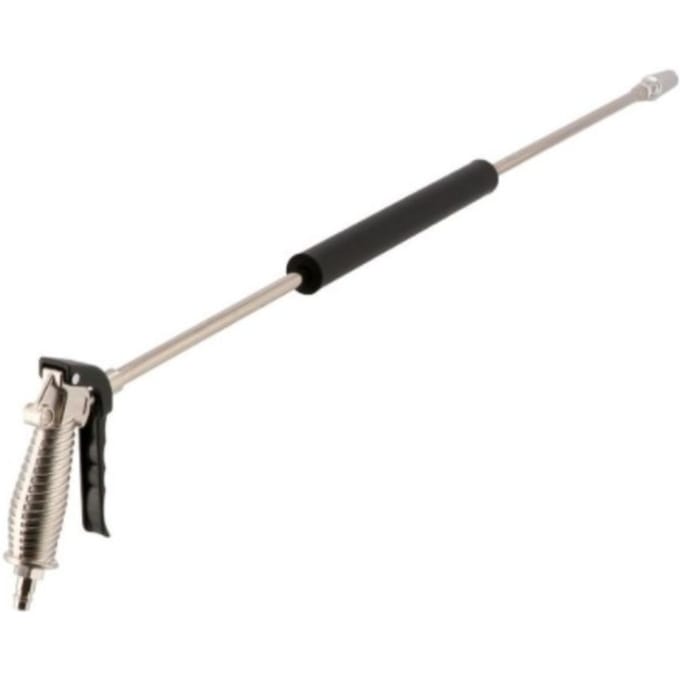 Blaaspistool aluminium | Met 2 nozzles | 95 cm lans | 1/4 buitendraad | Met insteeknippels | In blister
