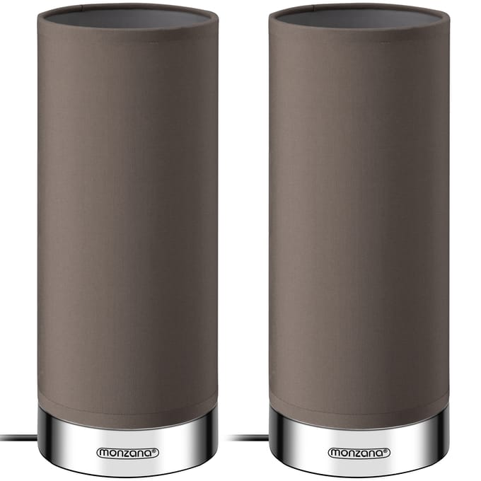 Monzana Tafellamp 2 Stuks LED – Dimbaar E14 - Chroom Taupe