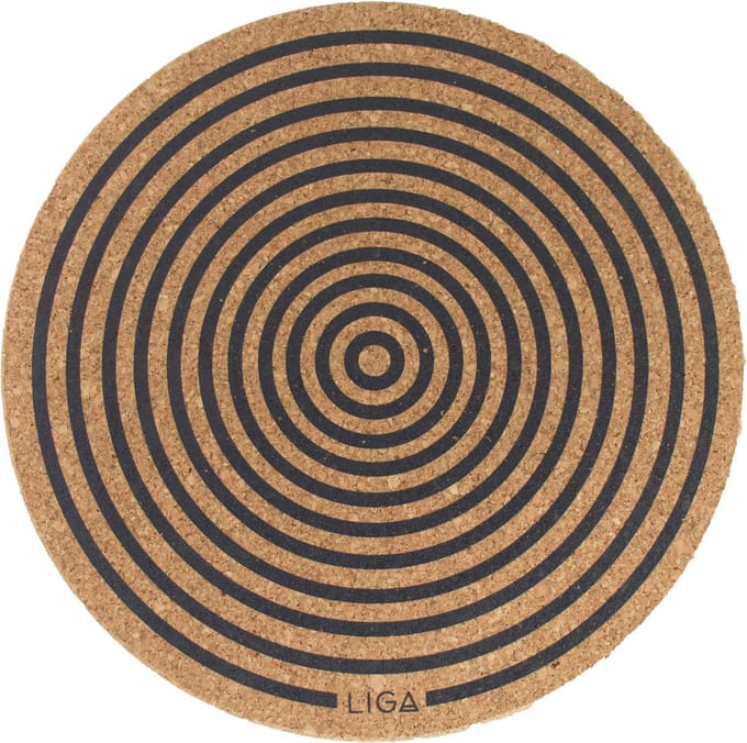 LIGA - Placemat Orbit Ø 25 cm Set van 4 Stuks - Kurk - Beige -