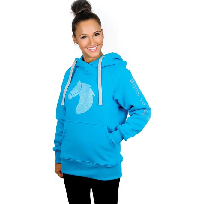 Dames Hoodie Horsenjoy Born To Ride