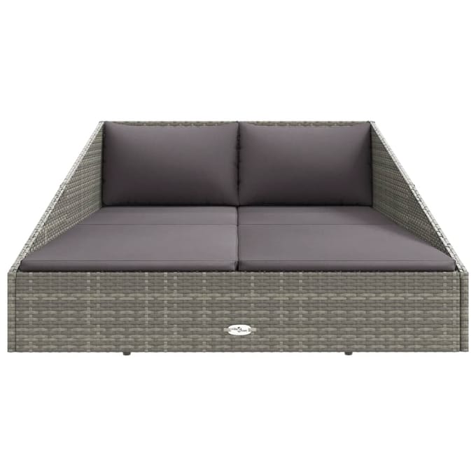 vidaXL - Tuinbed - 110x200 - cm - poly - rattan - grijs