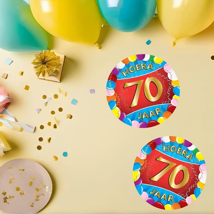Bierviltjes 70 jaar - 50x stuks - multicolor - verjaardag/feest - feestartikelen