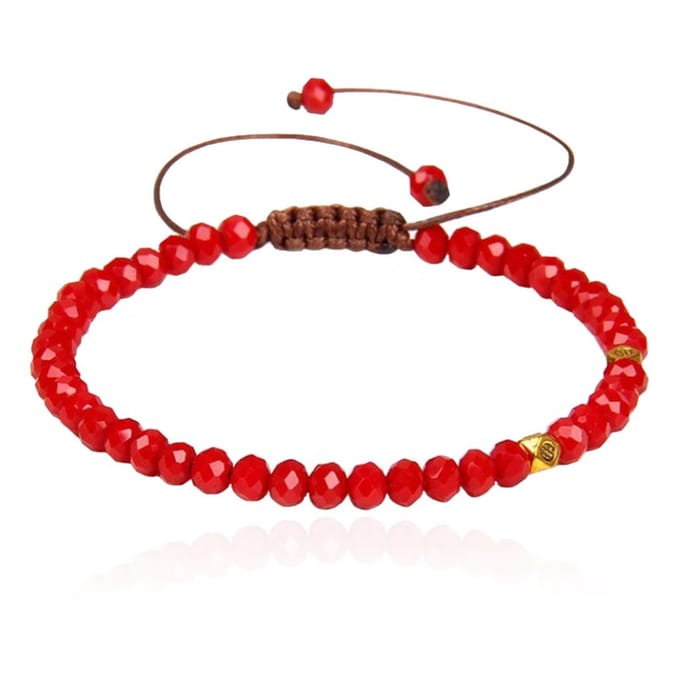 Memphis Armband Natuursteen - 4mm Facetkraal Red