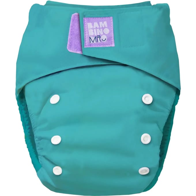 Revolutionaire wasbare luier Blauw turquoise Bambino Mio