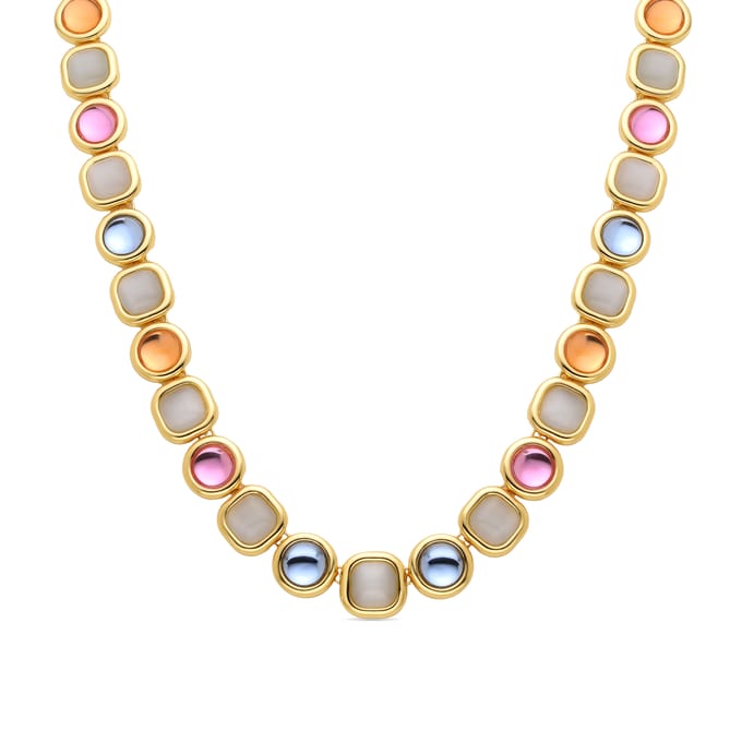 Luxenter Multicolour Crystal Halsketting afgewerkt in 18K geel goud - Mantis
