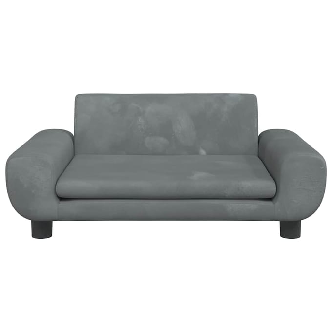 vidaXL - Kinderbank - 70x45x33 - cm - fluweel - donkergrijs