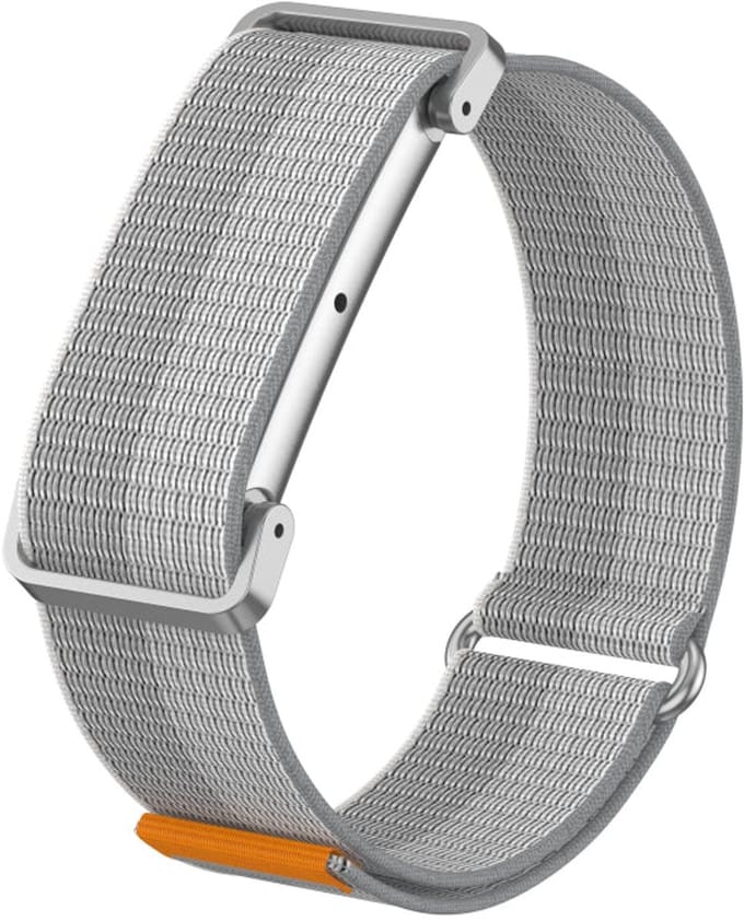 Strap-it Nylon Bandje met Frame geschikt voor Fitbit Air - Grijs